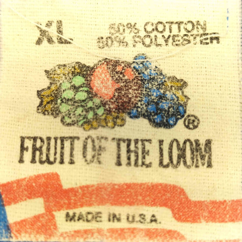 フルーツオブザルーム FRUIT OF THE LOOM 90S USA製 HOOPIN ダンク バスケットボール 発砲プリント ラグランスリーブ スウェット メンズ import:XL
