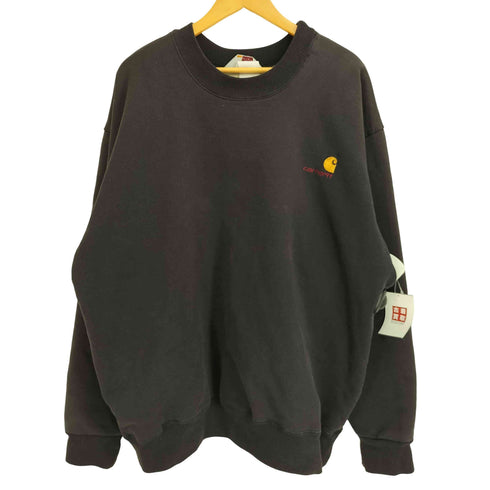 カーハート Carhartt 80-90s Double Face Sweat ダブルフェイス ロゴ刺繍 サーマルライナー クルーネック 長袖 スウエット メンズ