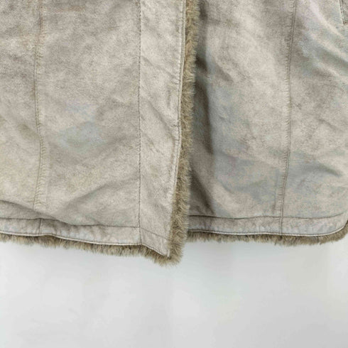 エディーバウアー Eddie Bauer SEATTLE SUEDE フェイクファー ピッグスキン スタンドカラーコート レディース import:M