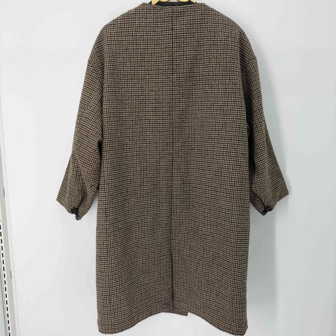 eaphi NO COLLAR WOOL CHECK COAT レディース