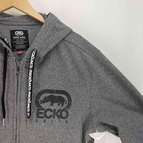 エコーアンリミテッド ECKO UNLTD ロゴプリント ドローコード ジップアップ パーカー メンズ import:M