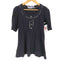 バーバリーブラックレーベル BURBERRY BLACK LABEL チェックパイピングウエストマークハーフボタンブラウス レディース 38