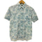 アクアスキュータム AQUASCUTUM ボタンダウン 総柄 S/S コットンシャツ メンズ import:M