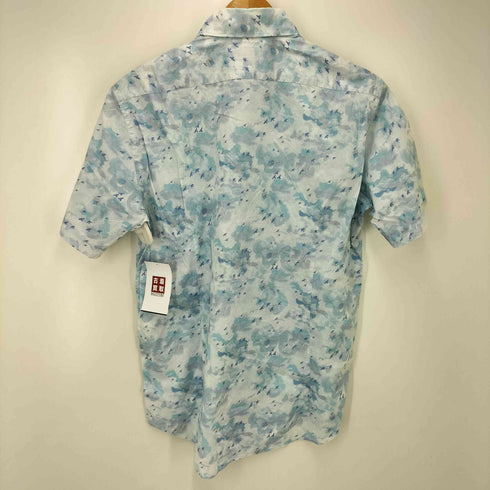 アクアスキュータム AQUASCUTUM ボタンダウン 総柄 S/S コットンシャツ メンズ import:M