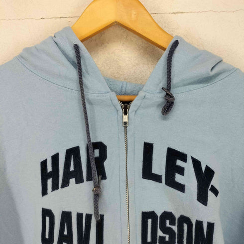 ハーレーダビッドソン HARLEY-DAVIDSON フロントロゴワッペンバックプリント ジップアップパーカー メンズ XL