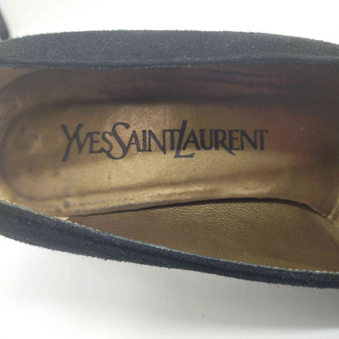 イヴサンローラン Yves Saint Laurent イタリア製 フラワー デザイン スウェード ヒール パンプス レディース EUR:36