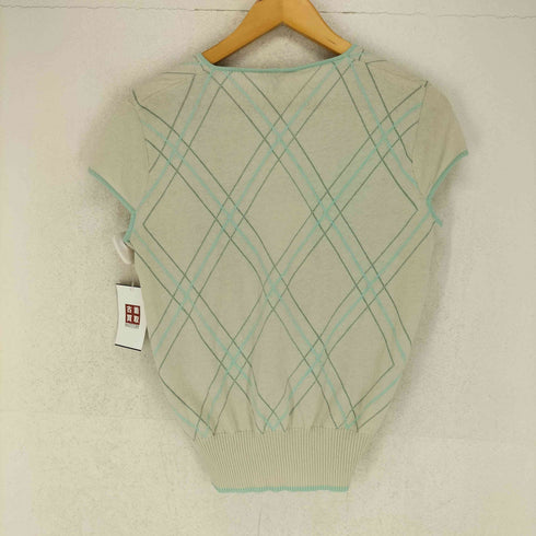 マックスマーラ MAX MARA MADE IN ITALY 白タグ バイアスチェック カシュクールニットベスト レディース L
