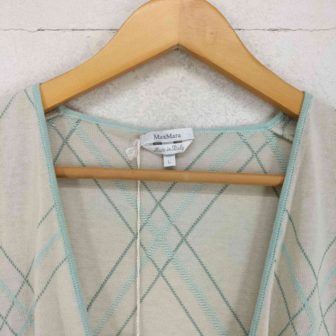 マックスマーラ MAX MARA MADE IN ITALY 白タグ バイアスチェック カシュクールニットベスト レディース L