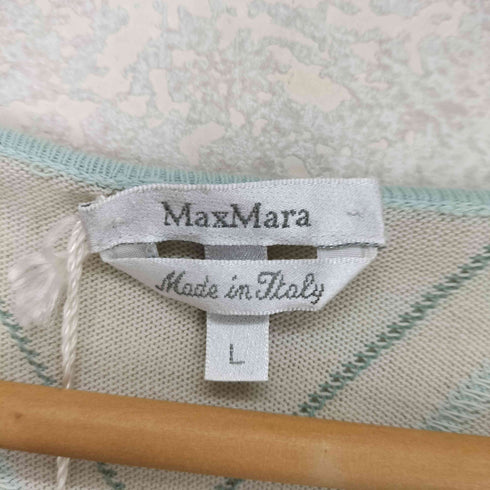 マックスマーラ MAX MARA MADE IN ITALY 白タグ バイアスチェック カシュクールニットベスト レディース L