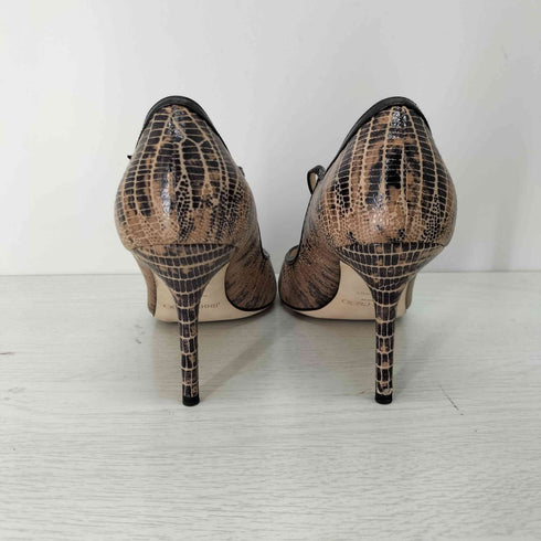 ジミーチュウ JIMMY CHOO パイソン柄 オープントゥ―パンプス レディース EUR:38