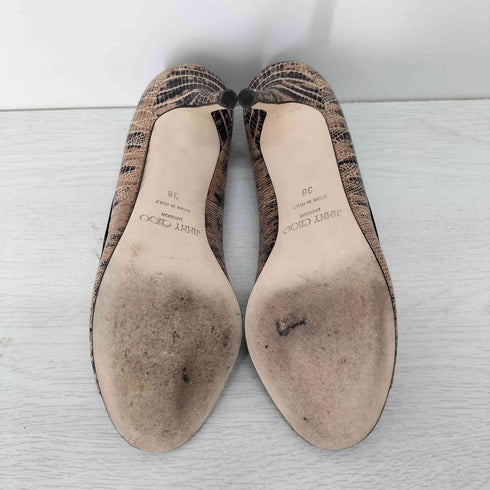 ジミーチュウ JIMMY CHOO パイソン柄 オープントゥ―パンプス レディース EUR:38