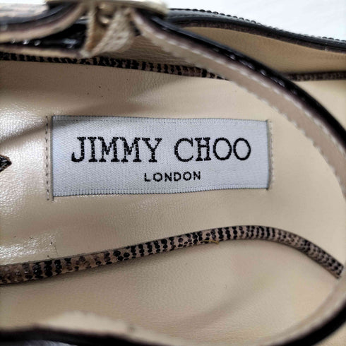 ジミーチュウ JIMMY CHOO パイソン柄 オープントゥ―パンプス レディース EUR:38
