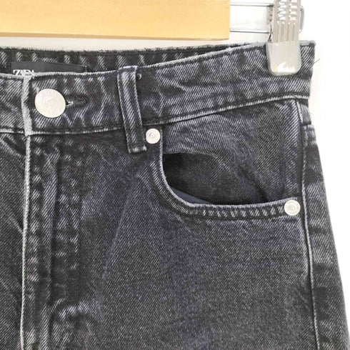 ザラ ZARA ダメージ カットオフ加工 ワイド ブラック デニムパンツ レディース 36