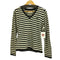 フレッドペリー FRED PERRY Vネック ボーダー コットン ナイロン 長袖 ニット レディース US:6