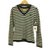 フレッドペリー FRED PERRY Vネック ボーダー コットン ナイロン 長袖 ニット レディース US:6