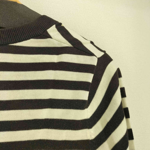 フレッドペリー FRED PERRY Vネック ボーダー コットン ナイロン 長袖 ニット レディース US:6