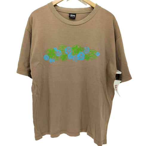 ステューシー Stussy 90S USA製 ハイビスカス SSリンクロゴ プリント S/S Tシャツ メンズ import:L
