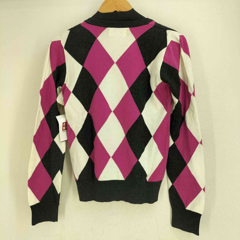 フレッドペリー FRED PERRY Vネック アーガイル柄 コットン 長袖 ニット レディース US:8