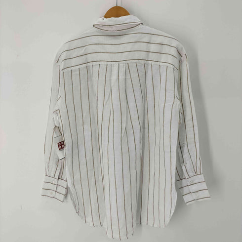 バナナリパブリック BANANA REPUBLIC ボーダー柄L/S ビックシャツ レディース import:M