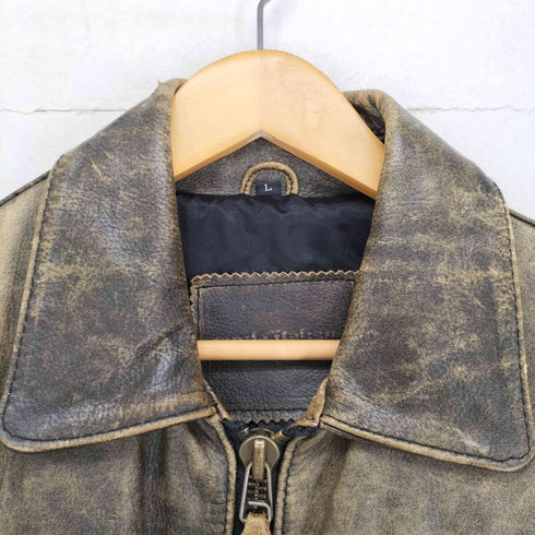 MODA ITALIANA カウレザージップブルゾン メンズ L