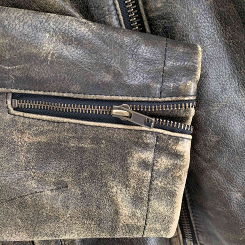 MODA ITALIANA カウレザージップブルゾン メンズ L