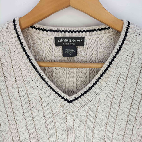 エディーバウアー Eddie Bauer コットン ケーブルニットベスト メンズ import:XL