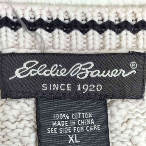 エディーバウアー Eddie Bauer コットン ケーブルニットベスト メンズ import:XL