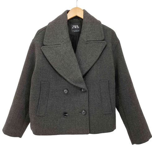 ザラ ZARA ショート丈 ダブルブレストコート レディース import:XS