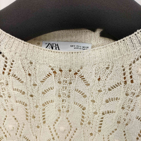 ザラ ZARA クロシェ編み ニットトップス レディース import:S