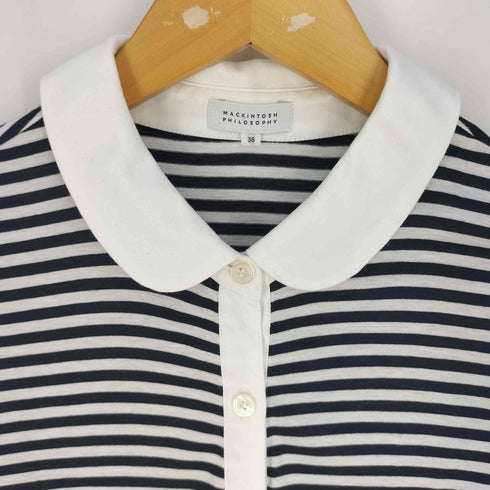 マッキントッシュフィロソフィー MACKINTOSH PHILOSOPHY ボーダー ポロ ギャザー ワンピース レディース 38