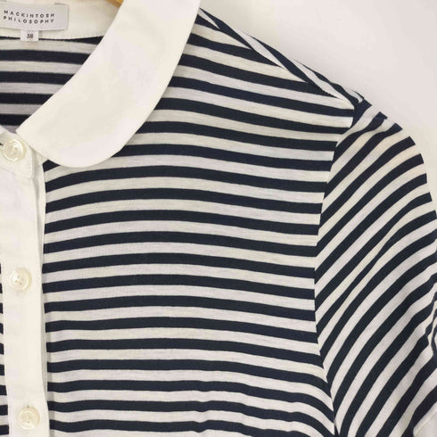 マッキントッシュフィロソフィー MACKINTOSH PHILOSOPHY ボーダー ポロ ギャザー ワンピース レディース 38