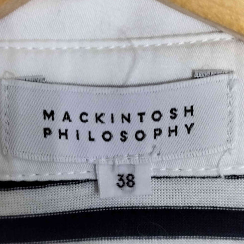マッキントッシュフィロソフィー MACKINTOSH PHILOSOPHY ボーダー ポロ ギャザー ワンピース レディース 38