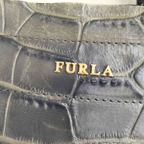 フルラ FURLA クロコ型押し スクエア型 ハンド トートバッグ レディース