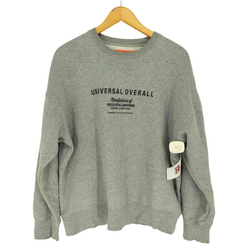 ユニバーサルオーバーオール UNIVERSAL OVERALL フロントロゴプリント クルーネックスウェットトレーナー メンズ JPN:L