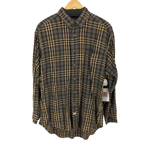 トミーヒルフィガー TOMMY HILFIGER 台湾製 フロント刺繍チェック柄シャツ メンズ L/G