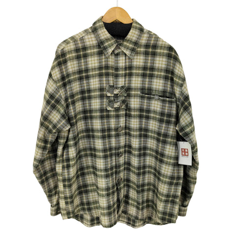 LANDHAUS メタルボタン メタルトグル チェックチロリアンシャツ メンズ import:L