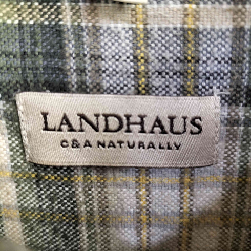 LANDHAUS メタルボタン メタルトグル チェックチロリアンシャツ メンズ import:L
