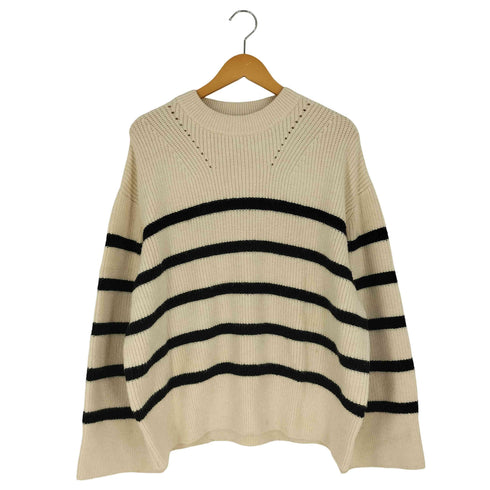 ザラ ZARA アクリルポリナイロン ボーダー クルーネックニット レディース import:M