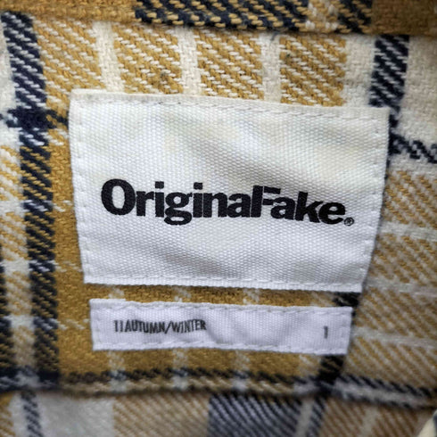 Original Fake マウス 口 デザイン ポケット L/S チェック シャツ メンズ JPN:1