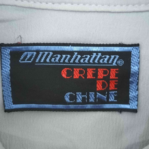 マンハッタン Manhattan CREPE DE CHINE 70s vintage 襟芯 レギュラーカラーシャツ メンズ 15