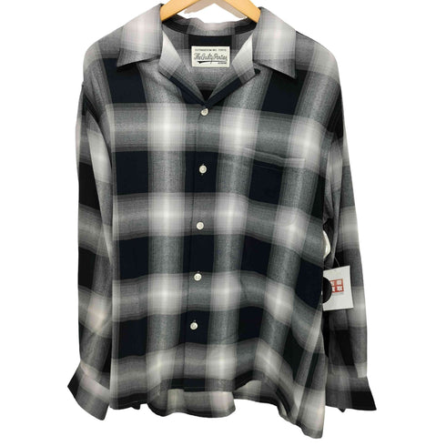 ワコマリア WACKO MARIA OMBRE CHECK OPEN COLLAR SHIRT L/S オンブレチェックオープンカラーシャツ メンズ JPN:M