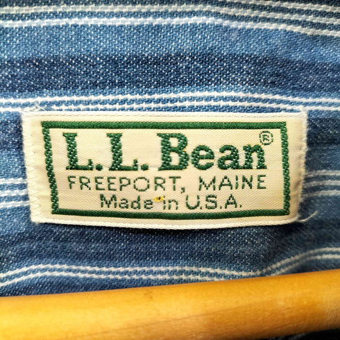 エルエルビーン L.L.Bean USA製 ストライプ柄BDシャツ メンズ import:M
