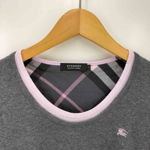 バーバリーブラックレーベル BURBERRY BLACK LABEL ホース刺繍 Uネック L/S カットソー Y2K レディース 2