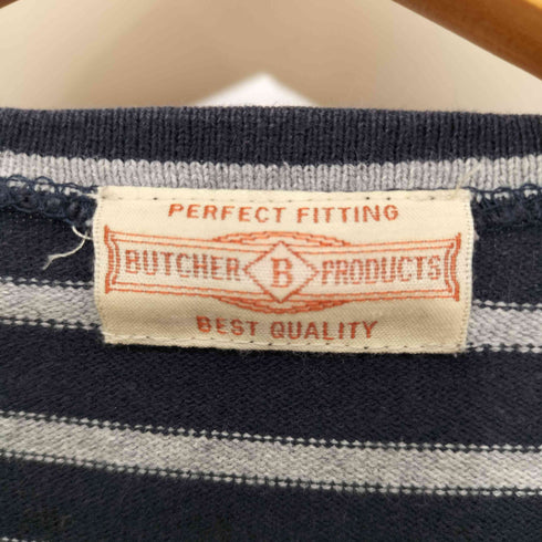 BUTCHER PRODUCTS ボーダー柄 ロングスリーブTボートネックシャツ メンズ