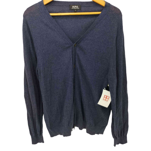 アーペーセー A.P.C. コットンリネン ニットカーディガン メンズ import:L