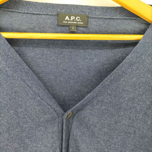 アーペーセー A.P.C. コットンリネン ニットカーディガン メンズ import:L