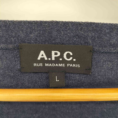 アーペーセー A.P.C. コットンリネン ニットカーディガン メンズ import:L