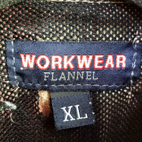 WORK WEAR フロント刺繍 チェック柄シャツ メンズ import:XL