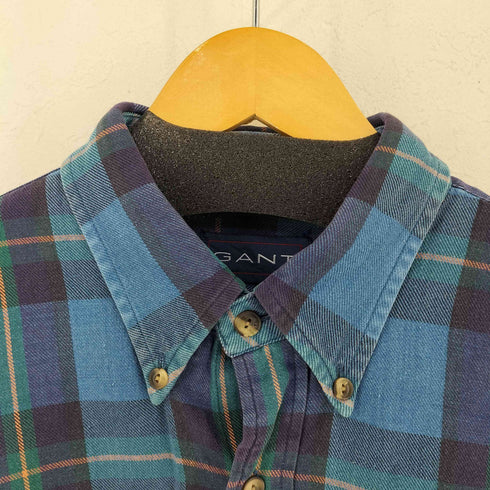 ガント GANT INDIGO COTTON チェック柄BDシャツ メンズ L/G