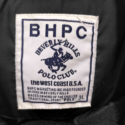 ビバリーヒルズポロクラブ BEVERLY HILLS POLO CLUB ロゴ刺繍 スタンドネック ダウンジャケット メンズ 3L